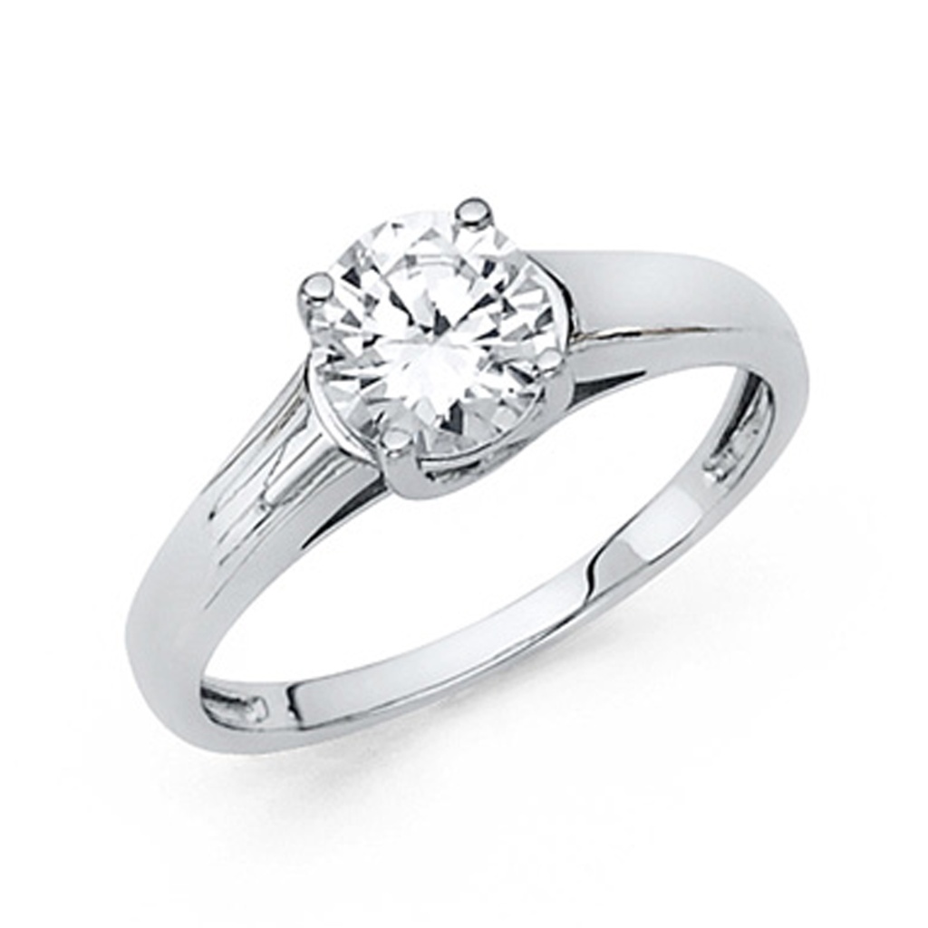 1-Ct Petite Trellis Round-Cut Cz Engagement Ring